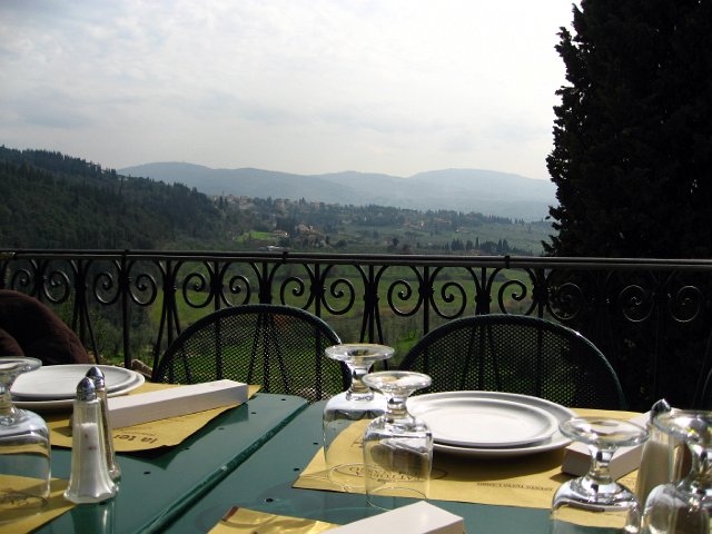 Fiesole Country Views-08.JPG - La Terrazza Ristorante where we enjoyed a two course meal and discussed wine history and olive oil making.